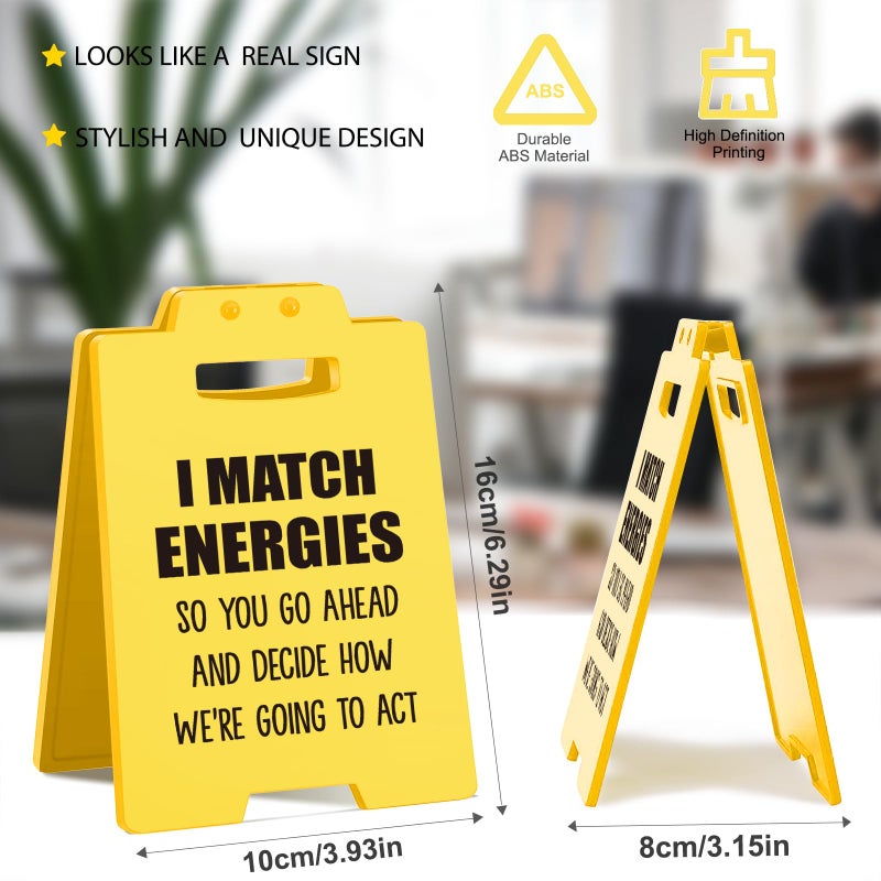 MAMAGIFTREE I Match Energies - Funny Desktop Decor Sign - Humorous Office Gifts for Coworkers, Bosses, Staffs, Managers, Team Members and Friends - Cute and Sarcastic Accessories for Office Desk Home Workspaces - Image 3