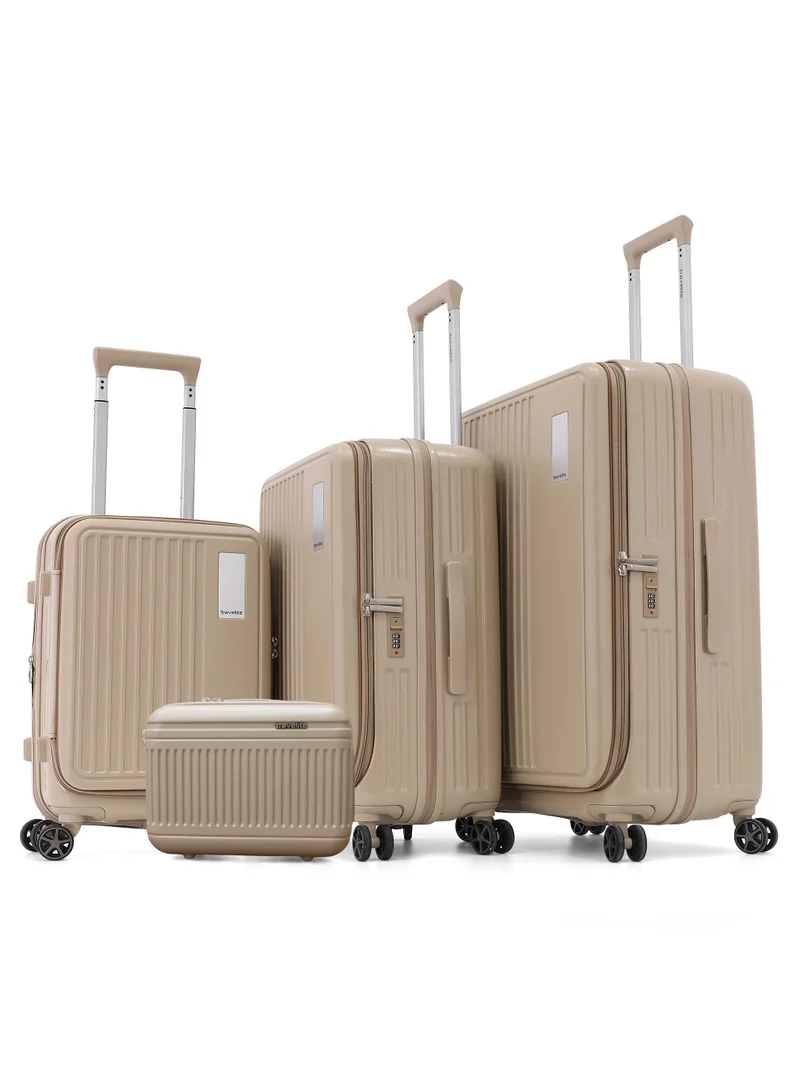 ترافلايت Travelite 4-Piece Hardside Luggage Set 28” Large, 24” Medium, 20” Carry-On + Makeup Bag, Polycarbonate (PC)