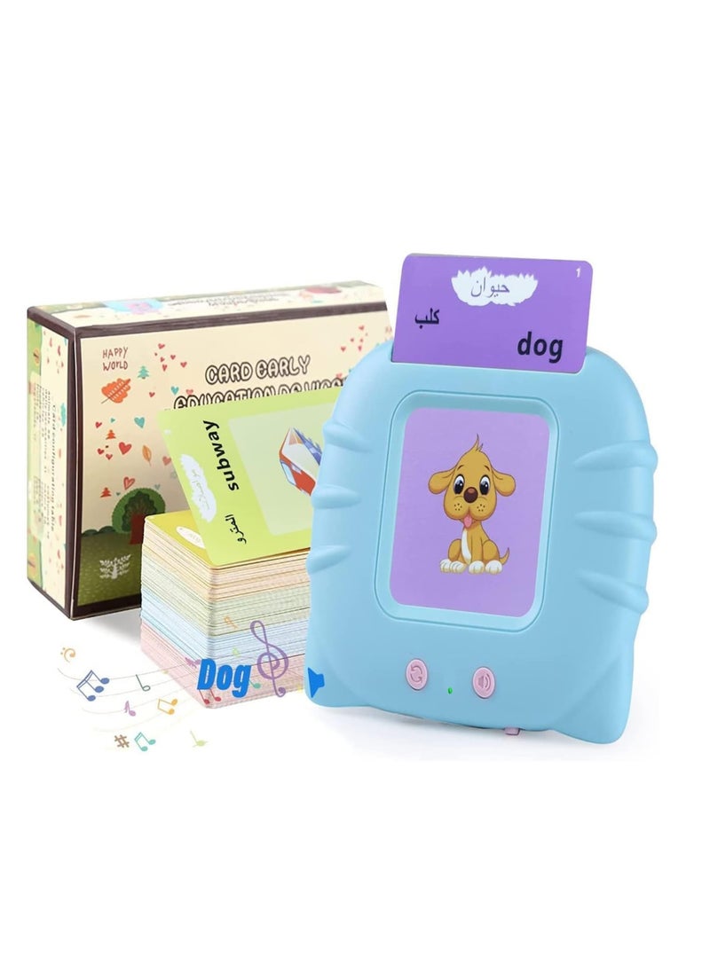 ELTRAZONE - Talking Flash Cards Learning Toys for Toddlers 2 3 4 5 6 Year Old Kids Arabic and English Letters Speech Therapy Word Game Toy Early Enducation Teaching 112 Pcs Cards 224 Words Machine - Image 1