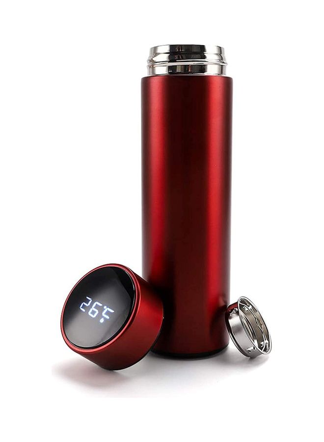 نيبمينينت Stainless Steel Vacuum Water Bottle with Smart LCD Touch Screen Red - Image 1
