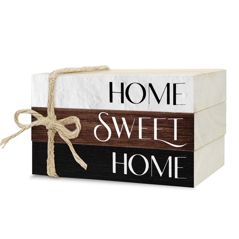 كتب ديكور منزلية من Ycyfckdr، مجموعة كتب خشبية ريفية لتزيين الطاولة، كتب ديكور منزلية دافئة لغرفة المعيشة، كتب ديكور ريفية مكدسة (L10) - Image 1