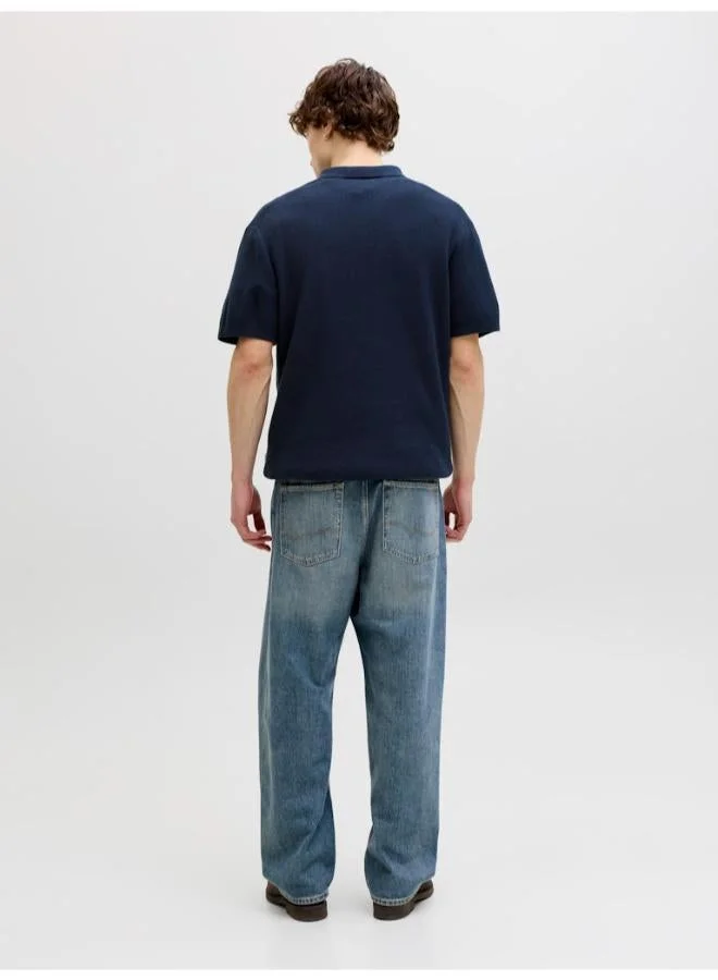 جاك اند جونز قميص بولو محبوك بأكمام قصيرة