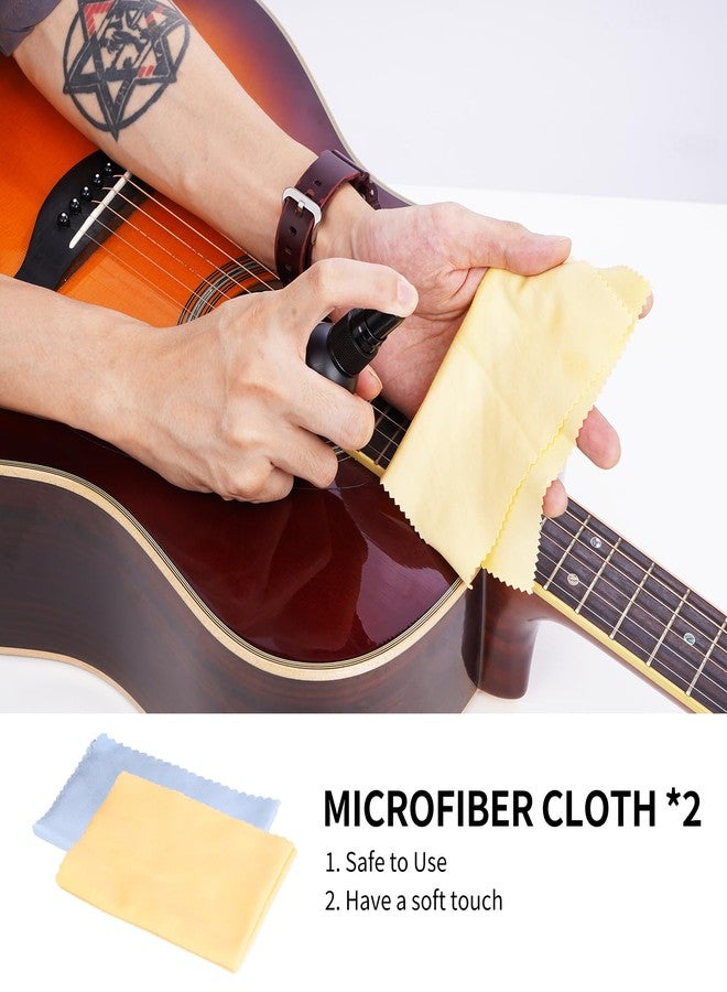 GUITTO Guitar Cleaning Kit, All in One Guitar Care Kit Fretboard Lemon Oil, Polish, Guitar String Cleaner, Microfiber Cloth - Image 5