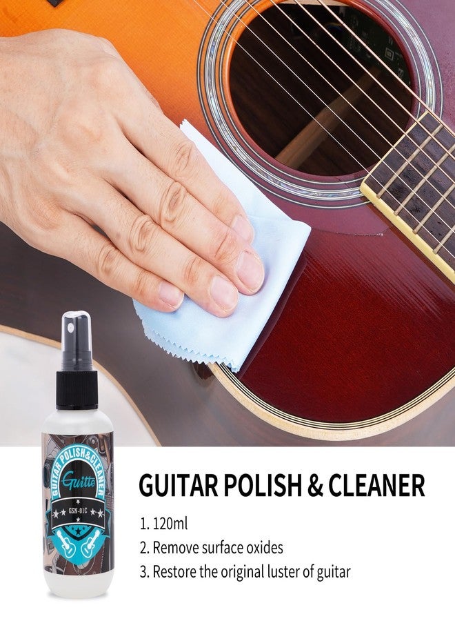 GUITTO Guitar Cleaning Kit, All in One Guitar Care Kit Fretboard Lemon Oil, Polish, Guitar String Cleaner, Microfiber Cloth - Image 4