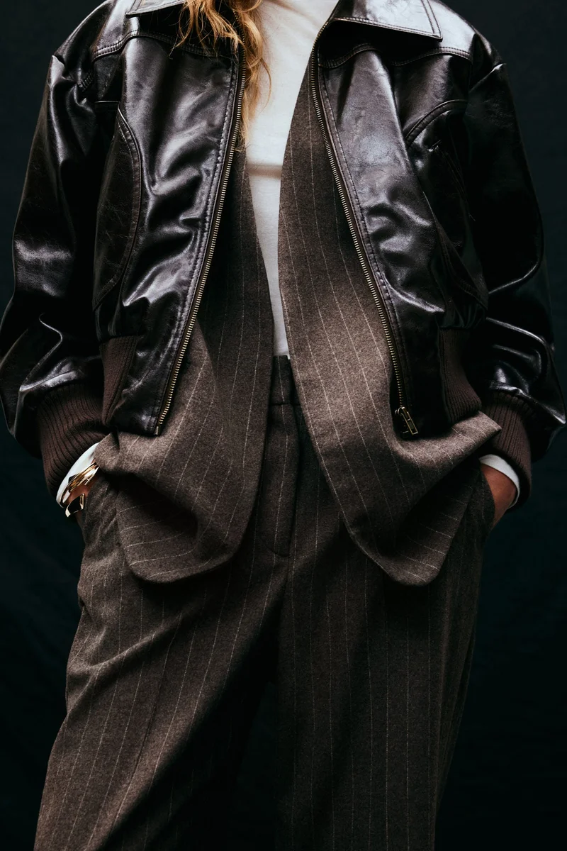 اتش اند ام صدرية بدلة من مزيج الصوف