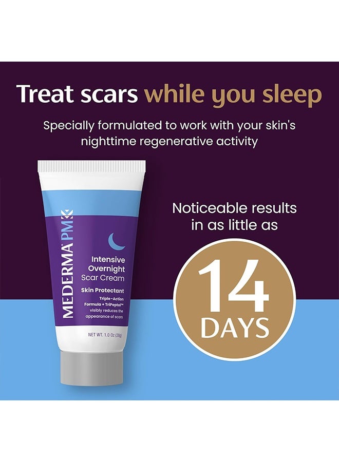 Mederma PM Intensive Overnight Scar Cream Advanced Scar Treatment That Works With Skin's Nighttime Regenerative Activity 1.0 oz 28g, White, 1 Ounce (Pack of 1) - Image 5