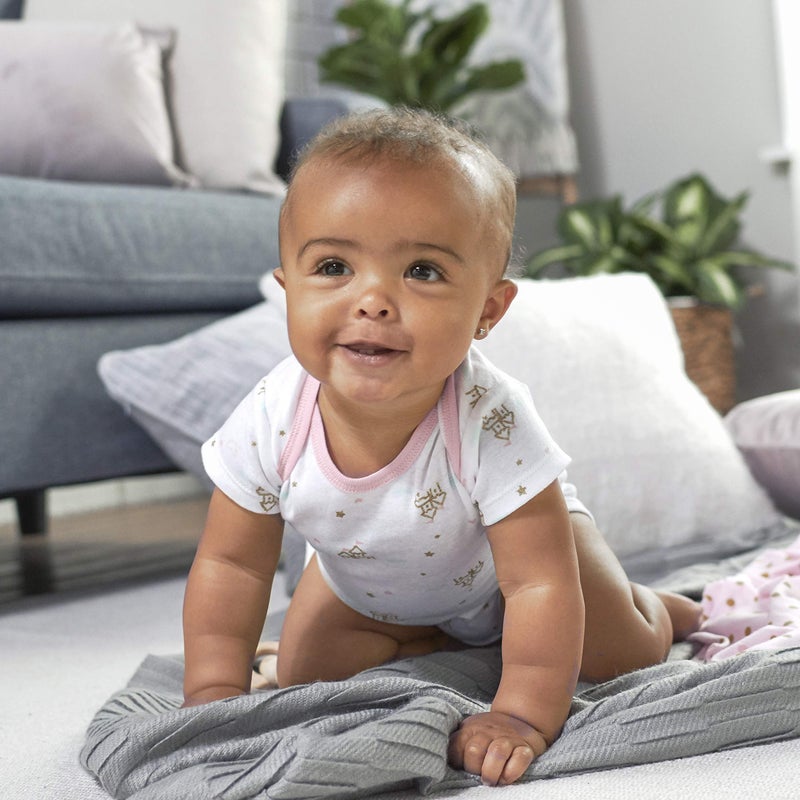 Gerber Baby Girls 5-Pack Short Sleeve Variety Onesies Bodysuits Princess Arrival Newborn - Image 4