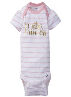 Gerber Gerber Baby Girls 5-Pack Short Sleeve Variety Onesies Bodysuits Princess Arrival Newborn  - Image 3