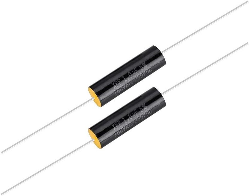 AUDBUA 2PCS Electrolytic Capacitors 1uF/2.2uF/3.3uF. Frequency Divider Capacitance Audio Speaker Capacitor (1uF) - Image 1