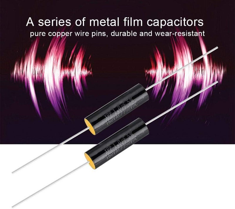 AUDBUA 2PCS Electrolytic Capacitors 1uF/2.2uF/3.3uF. Frequency Divider Capacitance Audio Speaker Capacitor (1uF) - Image 2