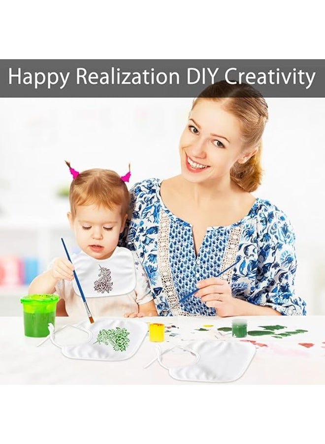 10 قطع من أجهزة الكمبيوتر Baby Bibs القطن الأبيض حديث الولادة مع روابط مقاومة للماء للرسم Bib للطفل الفتاة الأولاد 18 * 18CM - Image 3