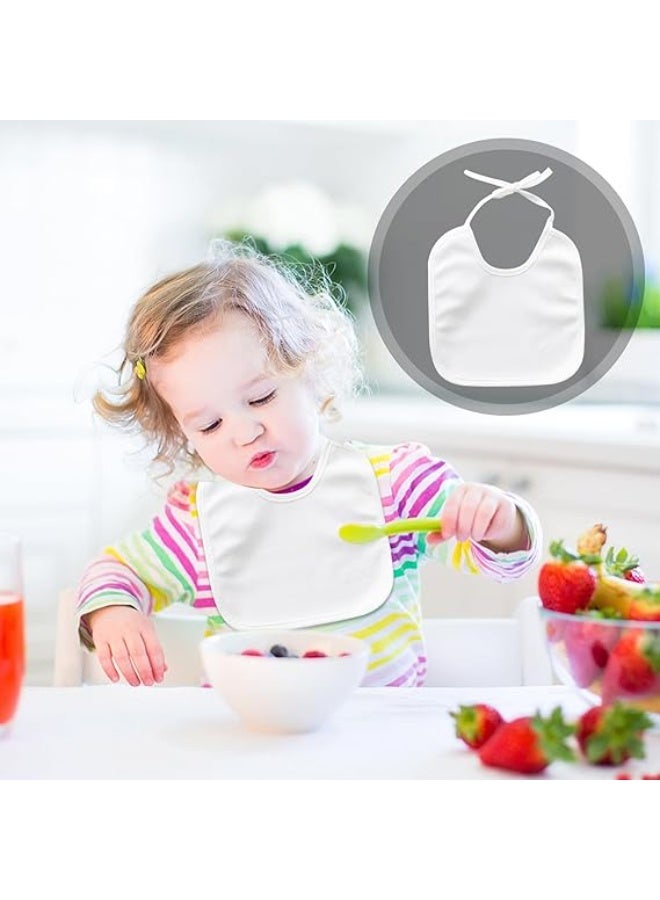 10 قطع من أجهزة الكمبيوتر Baby Bibs القطن الأبيض حديث الولادة مع روابط مقاومة للماء للرسم Bib للطفل الفتاة الأولاد 18 * 18CM - Image 5