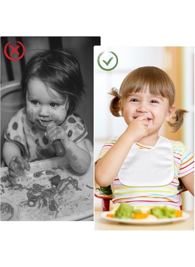 10 قطع من أجهزة الكمبيوتر Baby Bibs القطن الأبيض حديث الولادة مع روابط مقاومة للماء للرسم Bib للطفل الفتاة الأولاد 18 * 18CM - Image 4