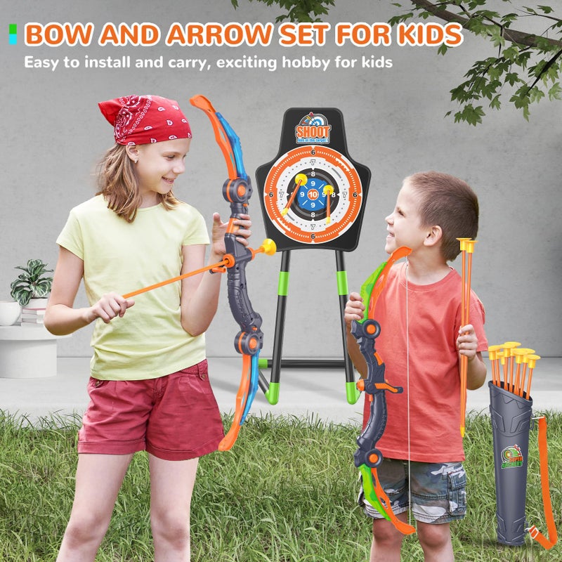 GMAOPHY 2 Pack Bow and Arrow Toy for 5 6 7 8 9 10 11 12 Year Old Boys Birthday for Kids Indoor Outdoor Sport Games Toys for Ages 48 812 LED Light Up Archery Set with 20 Suction Cup Arrows - Image 3