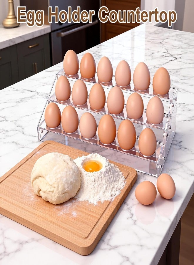 Loscarol Acrylic Egg Holder Countertop, Egg Storage for Countertop, 18 Count Egg Holder for Fridge, Egg Organizer for Refrigerator, Fresh EggsTray, Egg Organizer for Shopping Mall Display, Chicken Egg Holders - Image 5