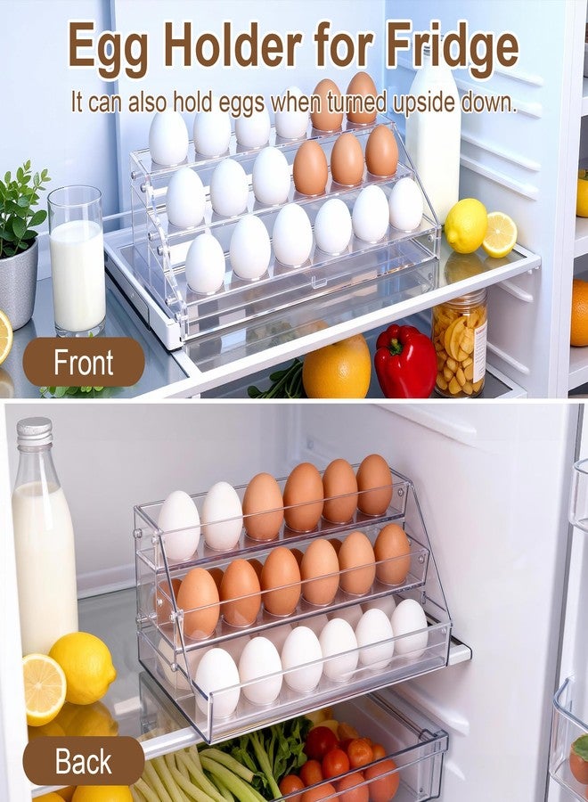 Loscarol Acrylic Egg Holder Countertop, Egg Storage for Countertop, 18 Count Egg Holder for Fridge, Egg Organizer for Refrigerator, Fresh EggsTray, Egg Organizer for Shopping Mall Display, Chicken Egg Holders - Image 4