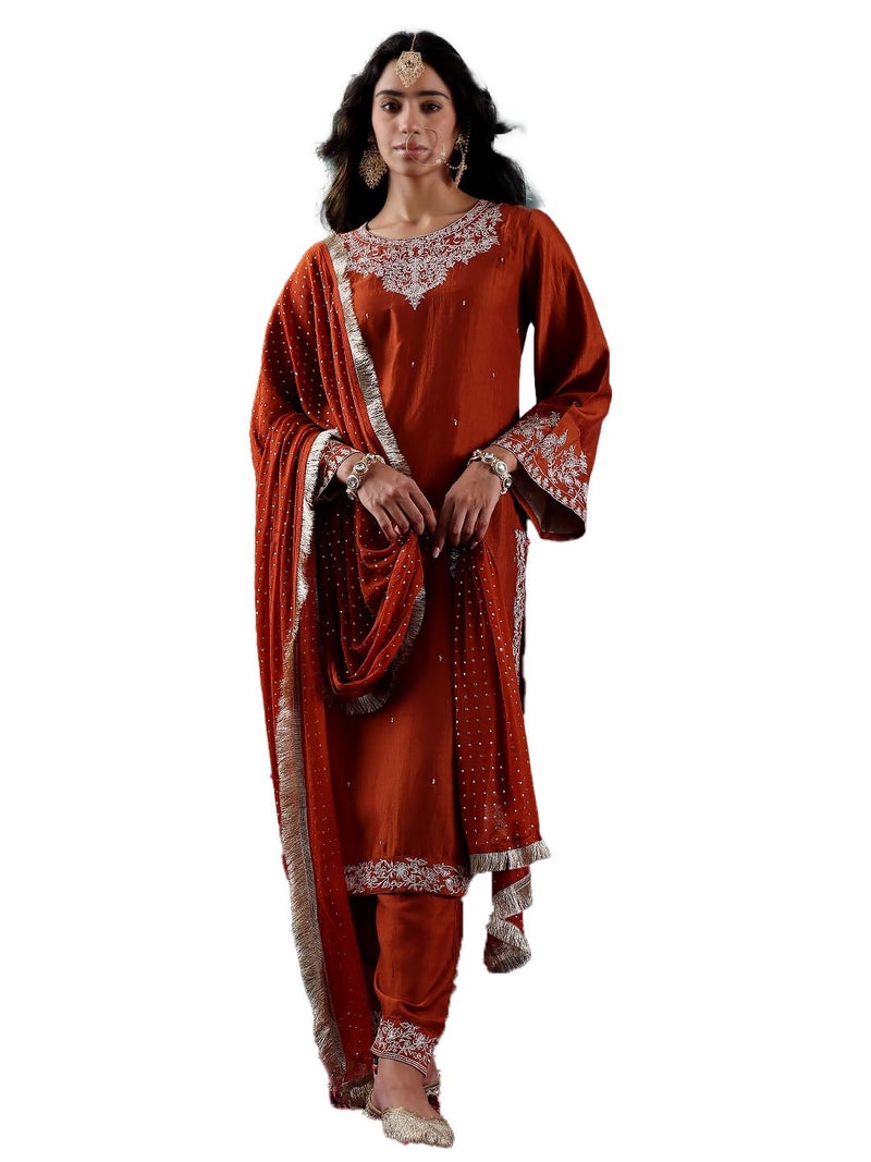 Varanga Women's Cotton Regular Kurta, Kurta Bottom Set with Dupatta Set – Comfortable & Stylish Ethnic Wear for Women - Image 1