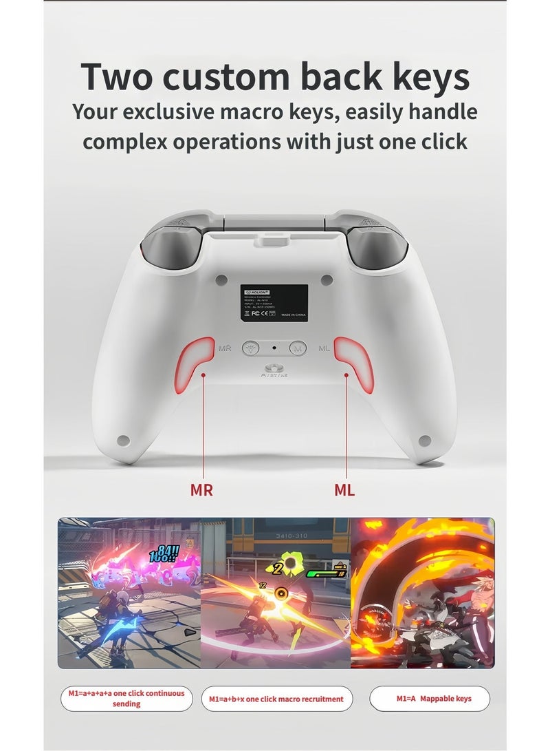 AOLION N10 Wireless Controller, Compatible with Switch2/PC/Android/Steam Deck – Bluetooth Controller, Gaming Controller, Equipped with Hall Effect Joystick and Triggers, Turbo, Vibration, and RGB Lighting Effects - Image 3