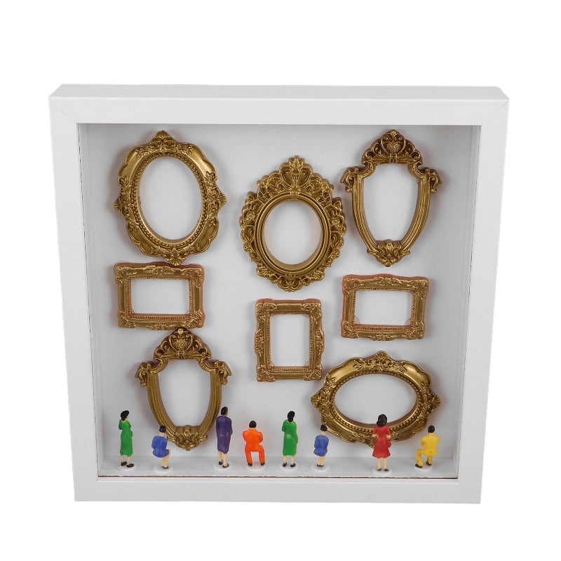 طقم صندوق الظل المصغر DIY مع شخصيات مصغرة وإطارات صور لتزيين المنزل - Image 2