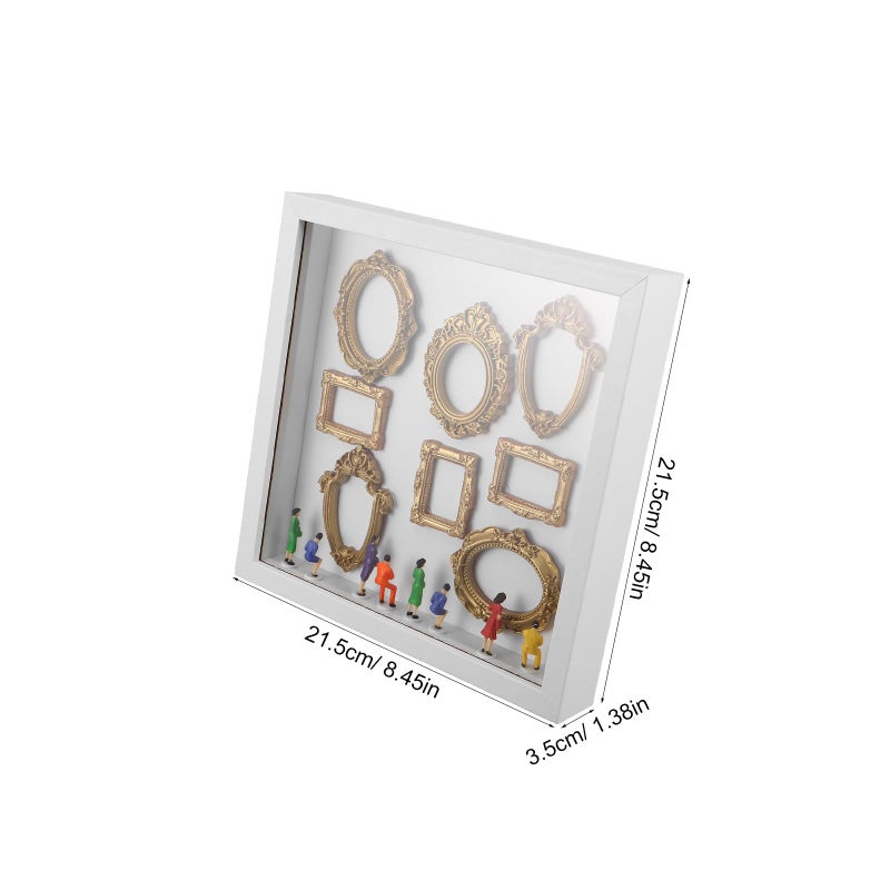 طقم صندوق الظل المصغر DIY مع شخصيات مصغرة وإطارات صور لتزيين المنزل - Image 3