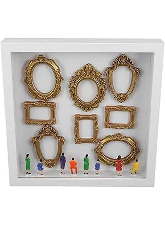 طقم صندوق الظل المصغر DIY مع شخصيات مصغرة وإطارات صور لتزيين المنزل - Image 1
