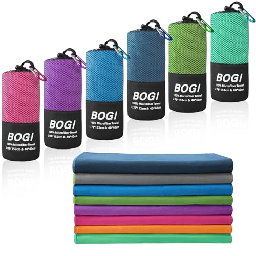 BOGI Microfiber Travel Sports TowelQuick Dry Soft Lightweight Absorbent Compact for Camping Gym Yoga Swimming Backpacking L60x3016x16Nblue