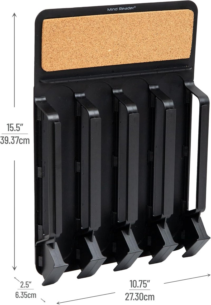 Mind Reader Single Serve Pod Organizer, Wall Mount, 20 Pod Capacity, Magnetic or Adhesive, 10.75" L x 15.5" W x 2.5" H, Black - Image 3