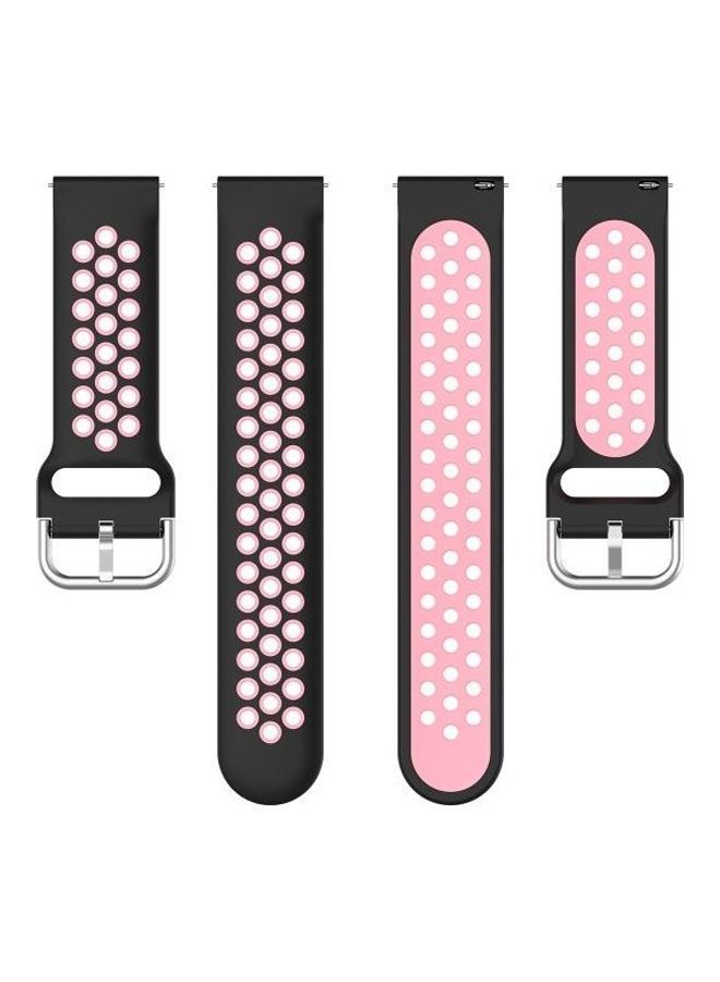 NIBEMINENT Two-tone Silicone Replacement Wrist Strap For Huawei GT2/Honor Magic 2 46mm Black - Image 3