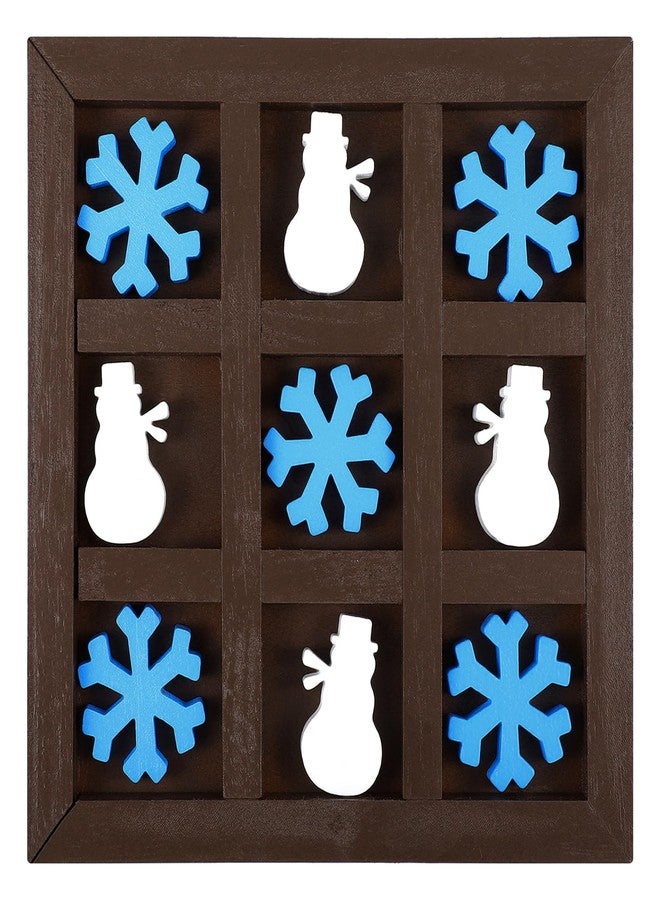 Cinnvoice Christmas Wooden Tic Tac Toe Games Winter Table Board Games for Holiday Xmas Family Game Snowman Snowflake Gift Decorations - Image 1
