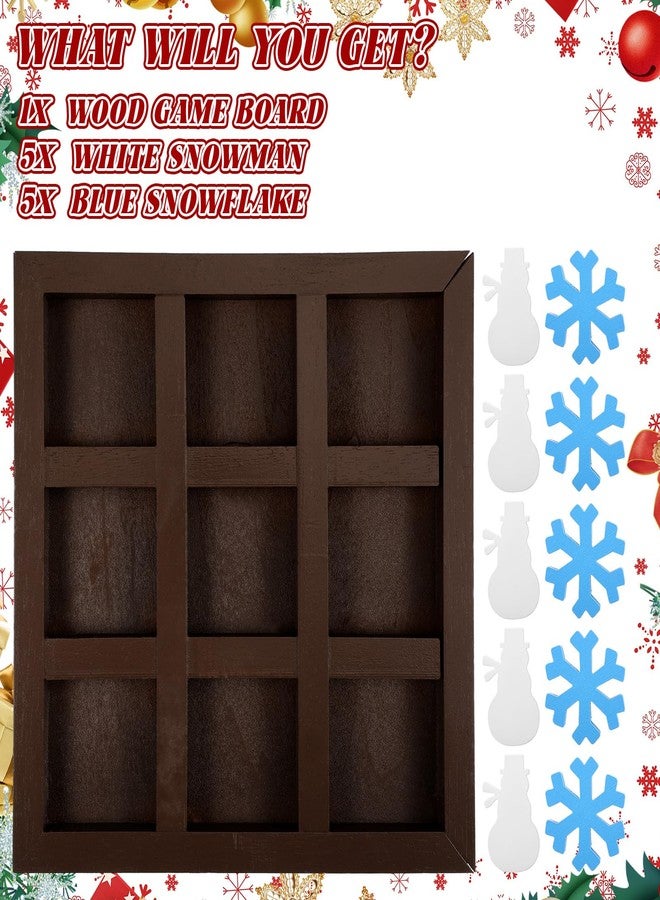 Cinnvoice Christmas Wooden Tic Tac Toe Games Winter Table Board Games for Holiday Xmas Family Game Snowman Snowflake Gift Decorations - Image 4