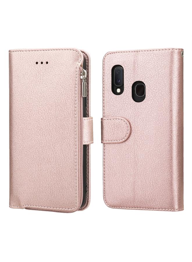 S-TOP Case For Samsung Galaxy A20 / A30 Microfiber Zipper Horizontal Flip Leather Case - Image 1