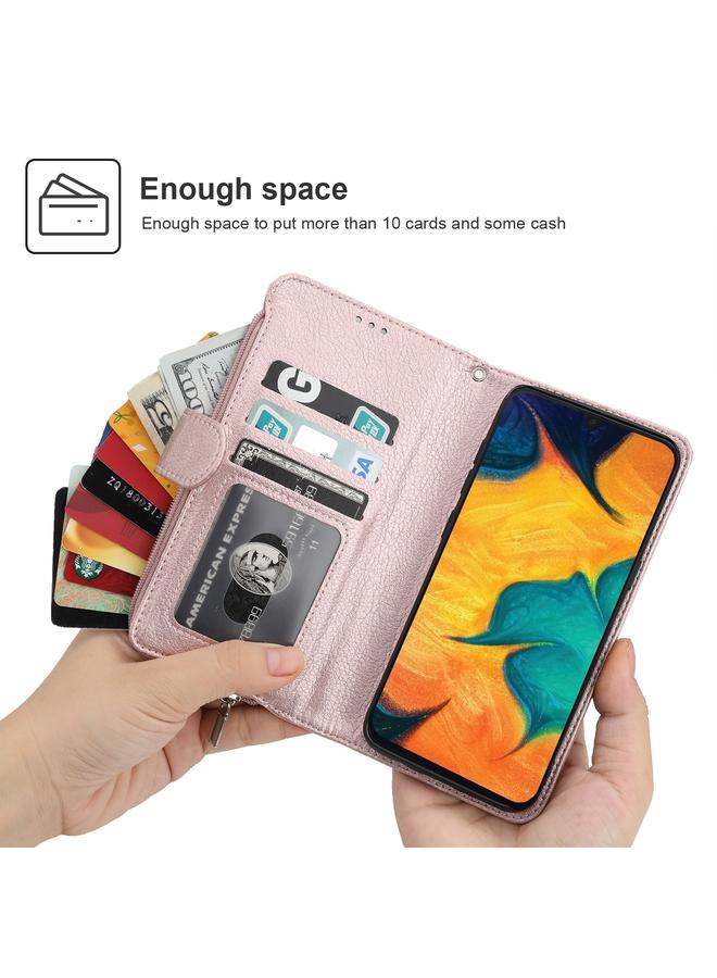 S-TOP Case For Samsung Galaxy A20 / A30 Microfiber Zipper Horizontal Flip Leather Case - Image 5