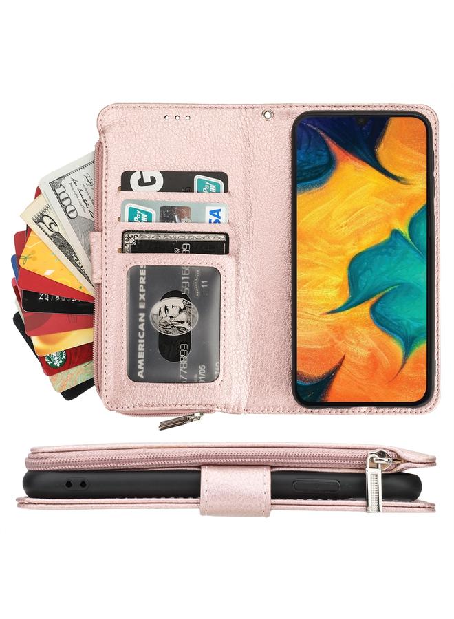 S-TOP Case For Samsung Galaxy A20 / A30 Microfiber Zipper Horizontal Flip Leather Case - Image 4