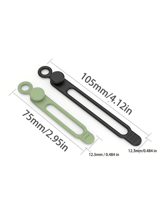 80MM 3PCS Silicone Cable Ties Black White Green Weather Resistant Wire Organizer - Image 2