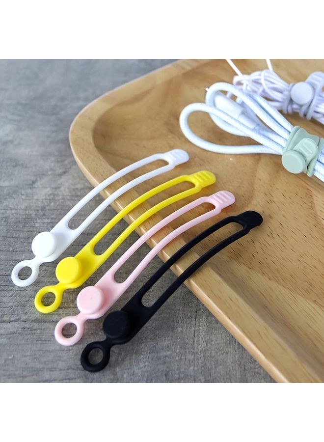 80MM 3PCS Silicone Cable Ties Black White Green Weather Resistant Wire Organizer - Image 3