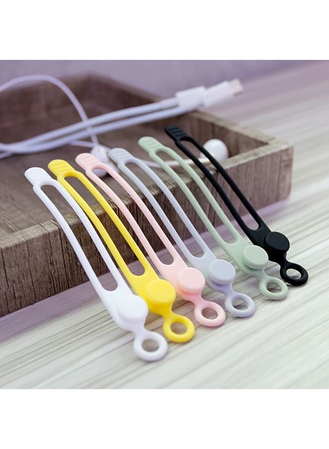 80MM 3PCS Silicone Cable Ties Black White Green Weather Resistant Wire Organizer - Image 1