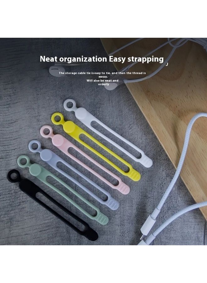 80MM 3PCS Silicone Cable Ties Black White Green Weather Resistant Wire Organizer - Image 4