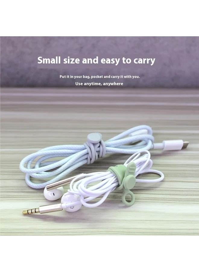 80MM 3PCS Silicone Cable Ties Black White Green Weather Resistant Wire Organizer - Image 5