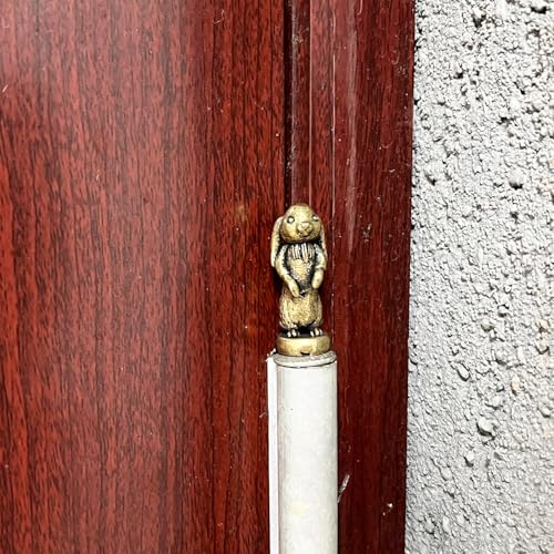 SWNACOR 3 Pcs Brass Standing Rabbit Hinge Heads Decorative Topper, Magnetic Hinge Head Toppers, Fun Rabbit Gifts for Women Mom Grandma Wife, Vintage Statue Door Hinge Head Home Decoration - Image 5