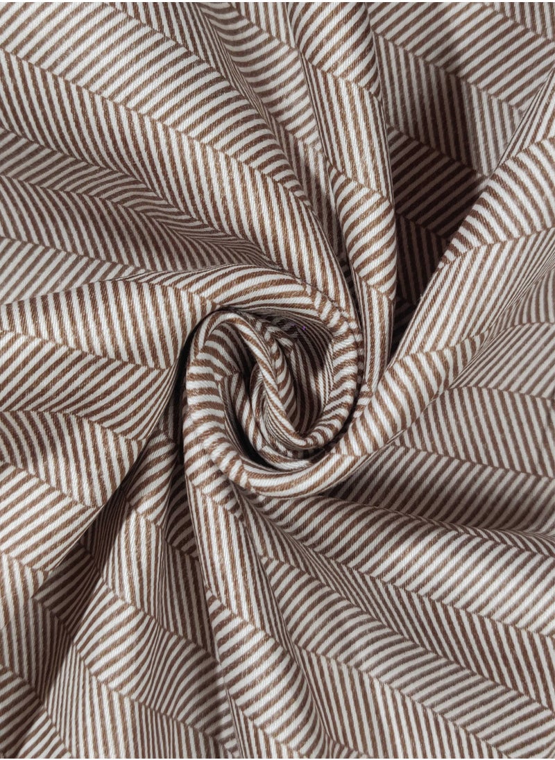 Raymond - Raymond Home King Flat Sheet Bedsheet 210 Thread Count Luxirious Mercerised 100% Cotton Bedding Herringbone Bed Linen with 2 Pillow Case - Brown (274 * 274 CM) - Image 1
