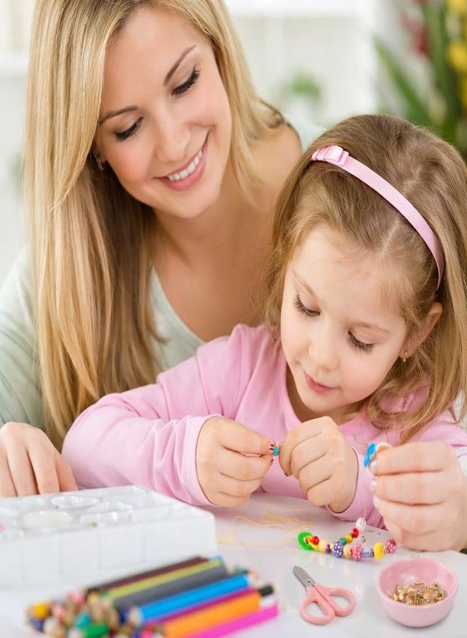 Ambitieux Bracelet Making Kit for Girls | DIY Jewellery Craft Set with 24 Types of Beads, Elastic Rolls & Scissors | Creative Art & Craft Gift Toy for Kids Girls Age 4–12 Years (Multicolor with alphabet) - Image 4