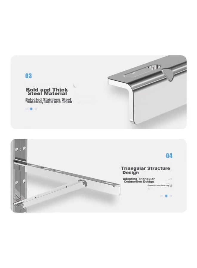 Purpavwinner 304 Stainless Steel Air Conditioner Outdoor Unit Bracket, Thickened, Suitable For Gree, Aux, Hualing, Midea, Xiaomi, Midea, Panasonic, Large 1.5 Hp Air Conditioner Stand - Image 4