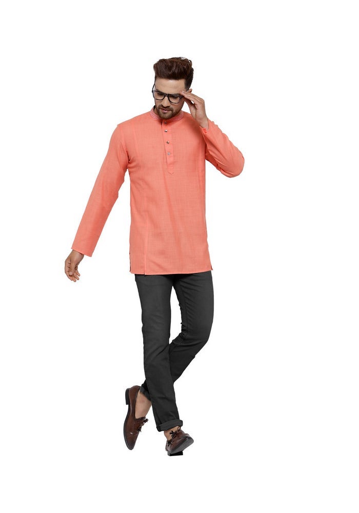 ARCHATTIRE Men’s Peach Kurta for Casual Wear - Image 5