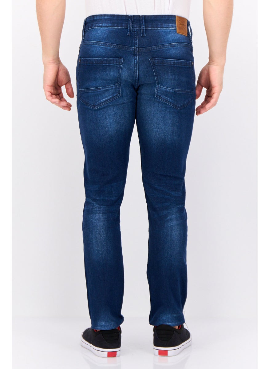 CROSSHATCH Men Slim Fit Wash Stretchable Denim, Blue  - Image 2