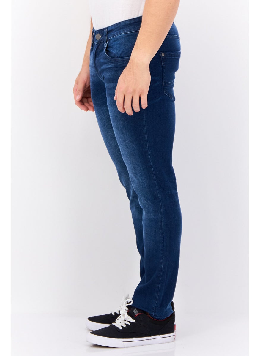 CROSSHATCH Men Slim Fit Wash Stretchable Denim, Blue  - Image 4