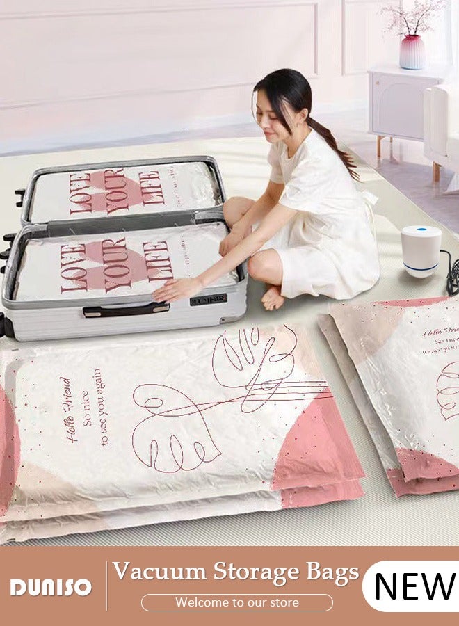 DUNISO 3PCS Vacuum Storage Bags,Vacuum Sealer Storage Bags with Electric Pump for Travel,  Multiple Sets of Space Saver Sealer Compression Bags, Reusable Compression Bags，Vacuum Bag for Blankets, Pillows, Clothes Storage - Image 1