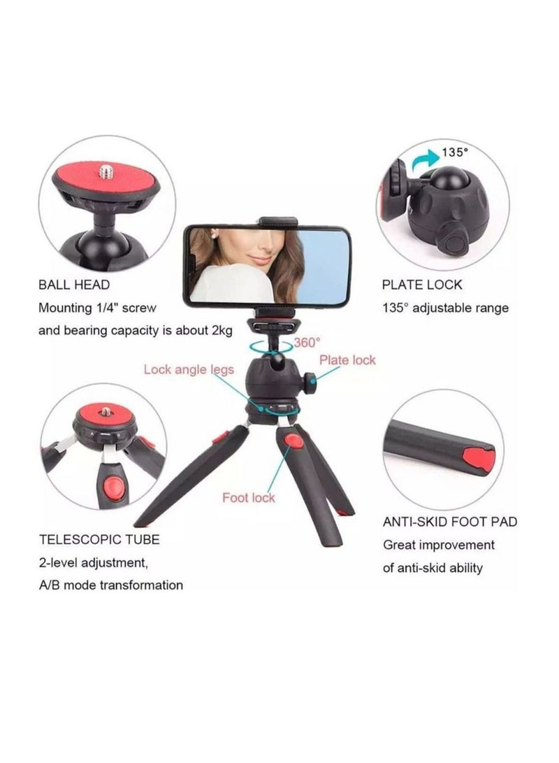 Jmary Mini Tripod for Camera and Phone Tabletop Small Phone Tripod Mount for GoPro iPhone Cell Phones Webcam Projector Compact DSLR Hand Desktop Camera Tripod Stand Table - Image 2