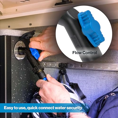 Aquor RV City Water Inlet, Quick Connect RV Water Inlet Replacement for Motorhome, Camper, and Trailer, Stainless Steel Flush-Mount, Black Cover, ½” NPT (f) x ¾” GHT (m) - Image 3