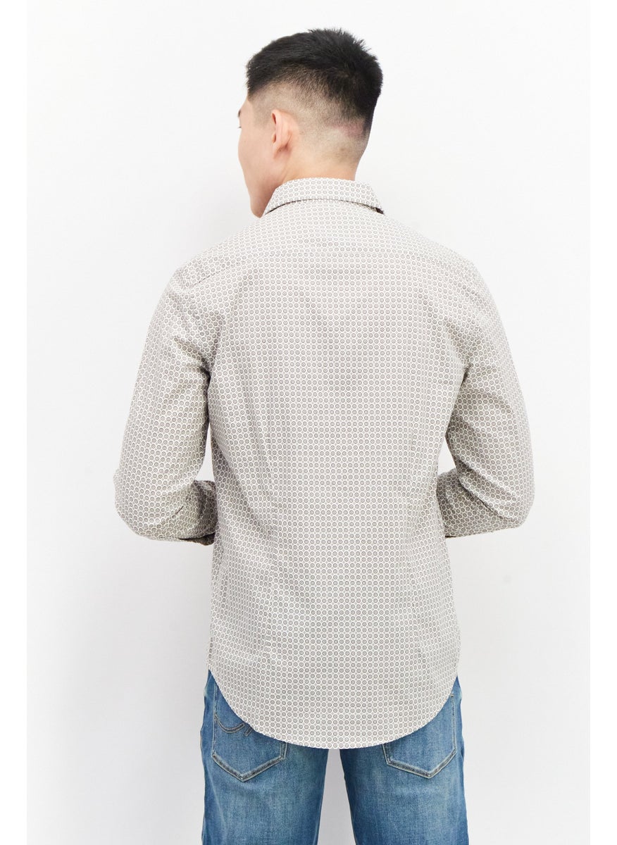 Sorbino Men Regular Fit Allover Print Long Sleeves Casual Shirt, Grey Combo  - Image 2