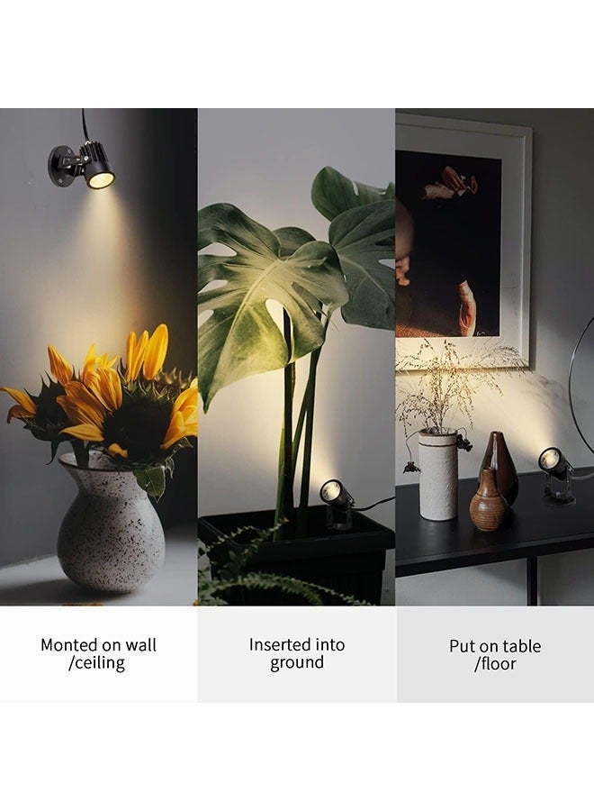 Arabest أضواء سبوت LED قابلة للتعتيم للإضاءة الداخلية - أضواء سبوت أرضية تعمل بالطاقة USB بقوة 3 واط للإضاءة الداخلية مع 3 أوضاع إضاءة ملونة ووظيفة مؤقت تشغيل/إيقاف تلقائي (3 ساعات، 6 ساعات، 9 ساعات)، (أسود) - Image 4